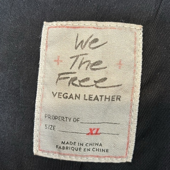 Free People black vegan leather look Jealousy Leather Moto hooded Jacket… - Picture 7 of 13